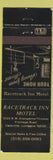 Matchbook Cover - Racetrack Inn Motel Carencro LA WEAR