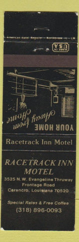 Matchbook Cover - Racetrack Inn Motel Carencro LA WEAR