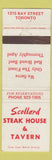 Matchbook Cover - Scollard Steak House Toronto ON WEAR