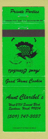 Matchbook Cover - Aunt Claribel's Spokane WA WEAR