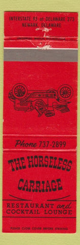 Matchbook Cover - Horseless Carriage Newark DE WORN