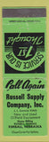 Matchbook Cover - Russell Supply Kimball NE Oil Field WORN