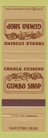 Matchbook Cover - Creole Cuisine Gumbo Shop New Orleans LA