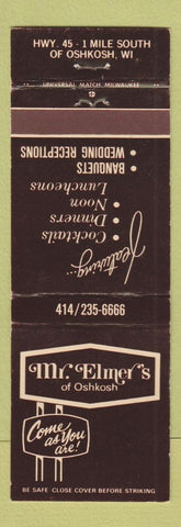 Matchbook Cover - Mr Elmer's Oshkosh WI WORN