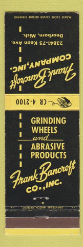 Matchbook Cover - Frank Bancroft Dearborn MI Grinding Wheels