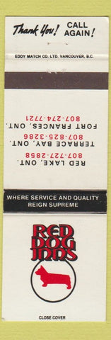 Matchbook Cover - Red Dog Inns Red Lake Terrace Bay Fort Frances ON