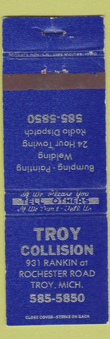 Matchbook Cover - Troy Collision Troy MI