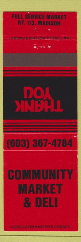 Matchbook Cover - Community Market Deli Madison NH