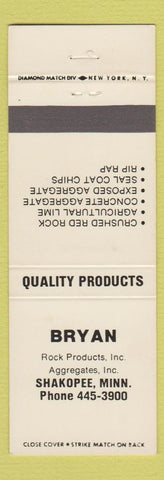 Matchbook Cover - Bryan Rock Products Shakopee MN