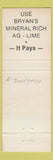 Matchbook Cover - Bryan Rock Products Shakopee MN