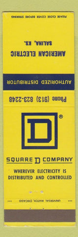 Matchbook Cover - Square D Company Electric Salina KS