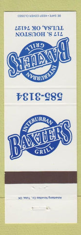 Matchbook Cover - Interurban Grill Baxter's Tulsa OK