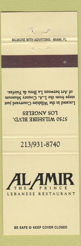 Matchbook Cover - Al Amir Prince Lebanese Restaurant Los Angeles CA WEAR