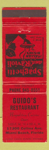 Matchbook Cover - Guido's Restaurant Miami Beach FL
