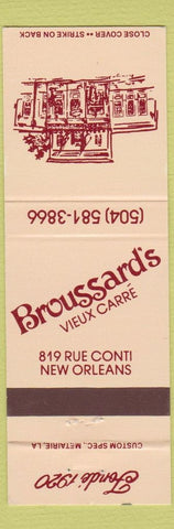 Matchbook Cover - Broussard's Vieux Carre New Orleans LA