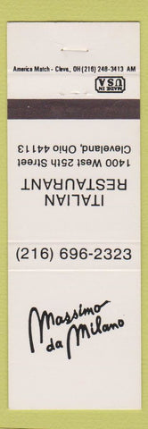 Matchbook Cover - Massimo da Milano Italian Restaurant Cleveland OH