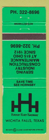Matchbook Cover - Hornsby Heavery Hardware Wichita Falls TX