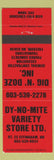 Matchbook Cover - Dig N Doze Excavation Concrete Effingham NH