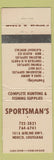 Matchbook Cover - Sportsman's Norco LA WEAR