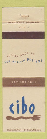 Matchbook Cover - Cibo Restaurant New York City