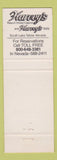 Matchbook Cover - Harvey's Casino South Lake Tahoe NV