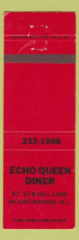 Matchbook Cover - Echo Queen Diner Mountainside NJ