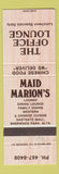 Matchbook Cover - Office Lounge Maid Marion's Sherwood Park AB