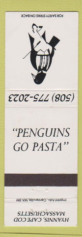 Matchbook Cover - Penguins Go Pasta Hyannis Cape Cod MA