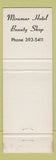 Matchbook Cover - Miramar Hotel Beauty Shop girlie WEAR