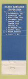 Matchbook Cover - Inland Boxes Macon GA Detroit MI Canton Dayton OH WEAR
