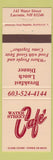 Matchbook Cover - Water Street Cafe Laconia NH