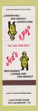 Matchbook Cover - Jed's Restaurant Fish Market Belfast ME