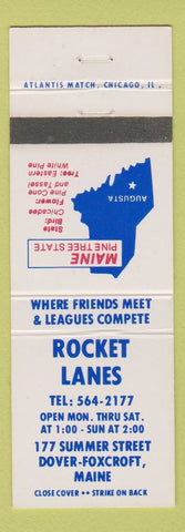 Matchbook Cover - Rocket Lanes Bowling Dover Foxcroft ME