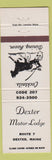 Matchbook Cover - Dexter Motor Lodge Dexter ME