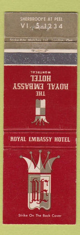 Matchbook Cover - Royal Embassy Hotel Montreal QC WEAR