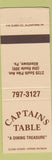 Matchbook Cover - Captains Table Allentown PA