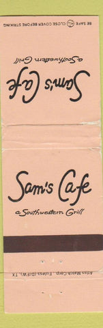 Matchbook Cover - Sam's Cafe Southwestern Grill Dallas TX Phoenix AZ