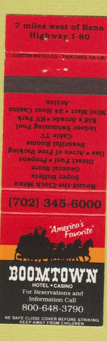Matchbook Cover - Boomtown Hotel Casino Reno NV #1