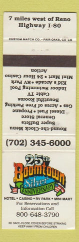 Matchbook Cover - Boomtown Hotel Casino Reno NV 25th Anniversary #2