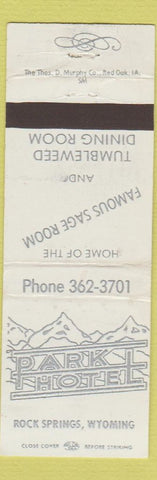 Matchbook Cover - Park Hotel Rock Springs WY WEAR