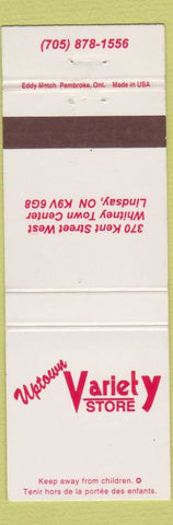 Matchbook Cover - Uptown Variety Store Lindsay ON