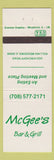 Matchbook Cover - McGee's Bar Grill Rolling Meadows IL