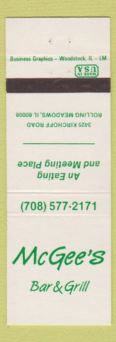 Matchbook Cover - McGee's Bar Grill Rolling Meadows IL