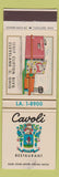 Matchbook Cover - Cavoli Restaurant Cleveland OH WEAR