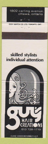 Matchbook Cover - Guy's Hair Salon Ottawa ON girlie