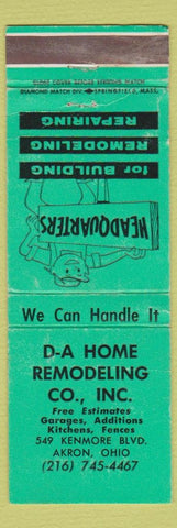 Matchbook Cover - DA Home Remodeling Akron OH WEAR