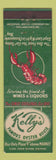 Matchbook Cover - Kelly's Oyster House lobster Philadelphia PA?