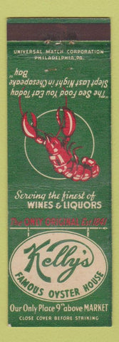 Matchbook Cover - Kelly's Oyster House lobster Philadelphia PA?