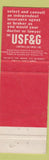 Matchbook Cover - USF&G Insurance  Baltimore MD