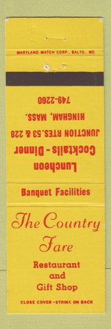 Matchbook Cover - The Country Fare Restaurant Hingham MA